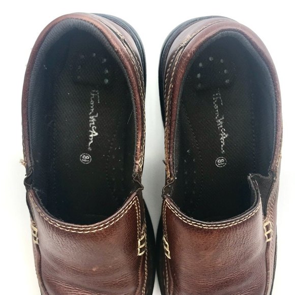 Thom Mcan Women’s Burnt Red Leather Slip on Loafers Flats Comfort Size 8.5 - Picture 3 of 7